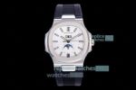 GR Factory Replica Patek Philippe Nautilus Annual Calendar Moon Phases Black Rubber Watch